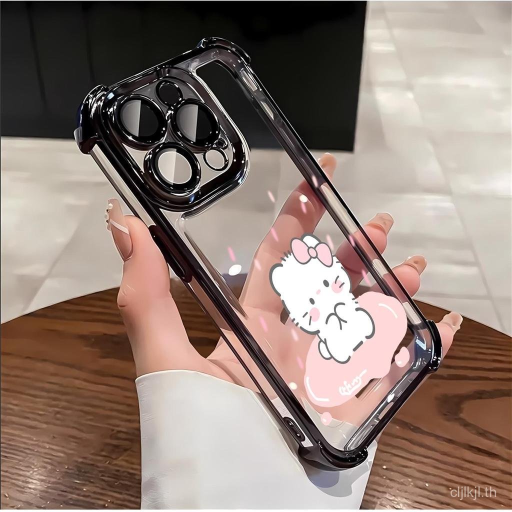 Electroplated สี่มุมป้องกันการตกสําหรับ iPhone 17 16 15 12 14 13 11 17PRO 15PRO 11PROMAX 14PROMAX 16