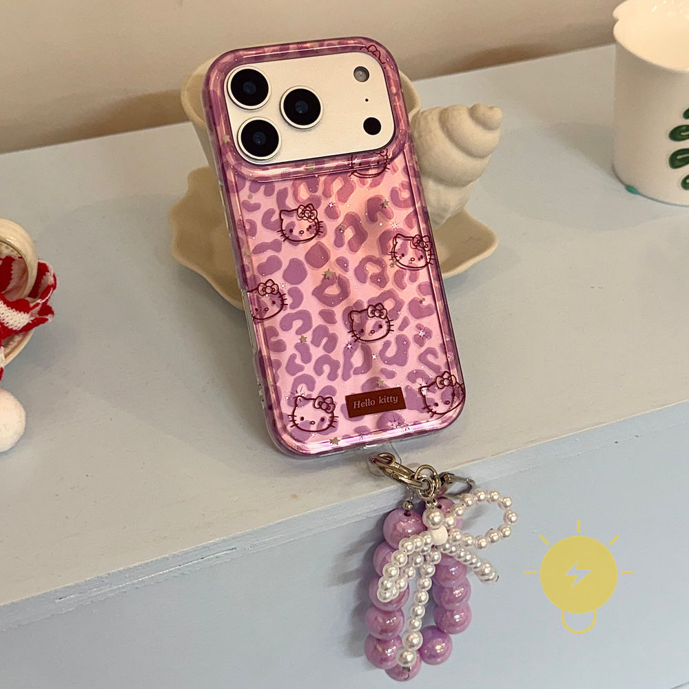 For เคสไอโฟน TPU Leopard Print Keychain Chain Purple Leopard Kitty เคส Phone Case For iPhone 17 Pro Max 16 15 14 13 Cover  Aesthetic Korean Cute ราคา ถูกที่สุด ดีลบีเคเค แกลเลอรีภาพที่ 5
