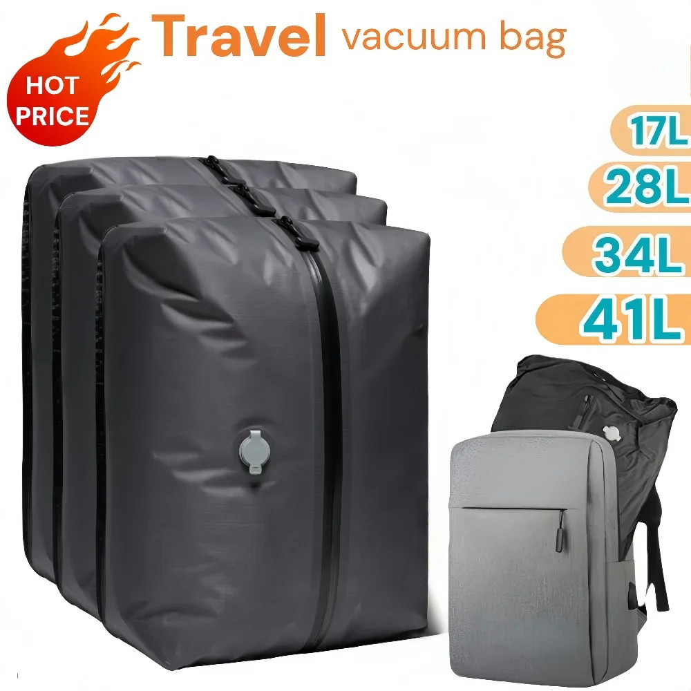 Camping Travel - Space-Saver Organizer Bag กระเป๋าบีบอัดสูญญากาศกลางแจ้งสําหรับเดินป่า Trips ถุงเก็บเสื้อผ้า