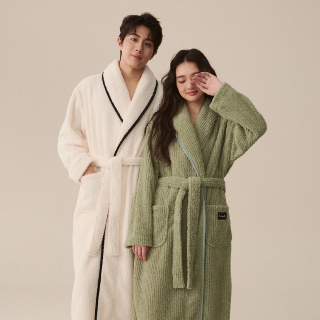 คู่เสื้อคลุมอาบน้ํา/ผู้ชายผู้หญิงฤดูใบไม้ร่วงฤดูหนาว Plush Nightgown/ชุดนอนคู่/ชุดเสื้อคลุมอาบน้ํายาวพิเศษ/ข้น