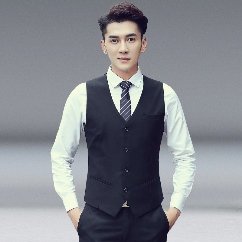 S-6XLAutumn New Mens Vest Slim Fit Korean Suit Vest Vest Vest Vest