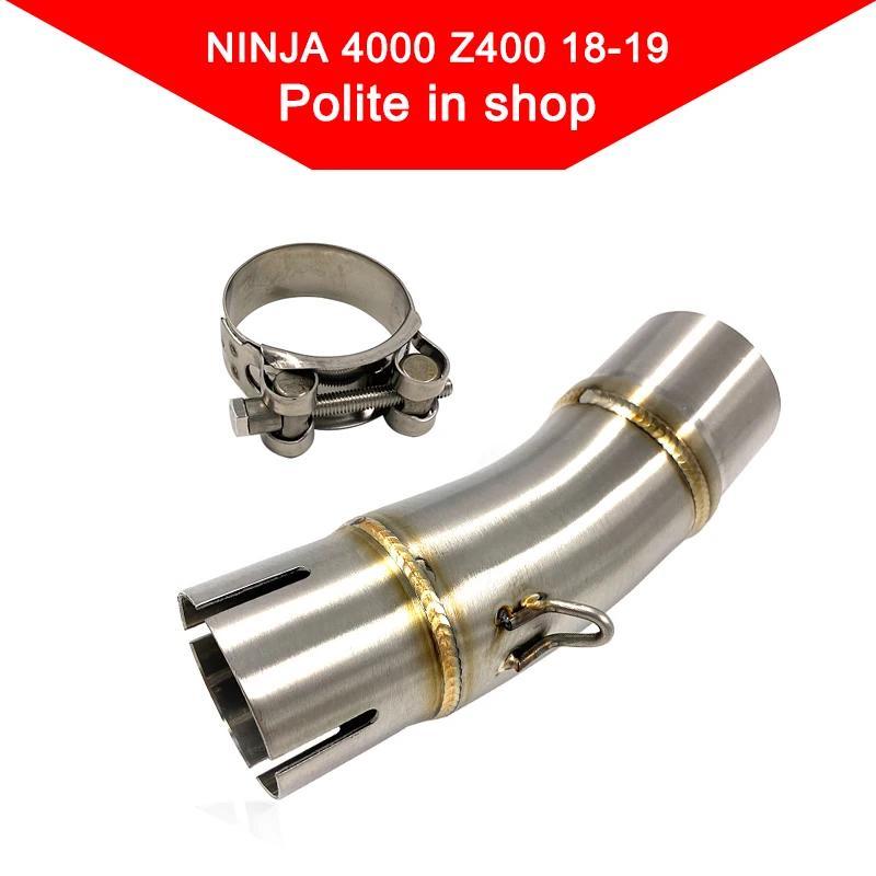 销 รถจักรยานยนต์ไอเสียกลาง Link ท่อ Slip-on สแตนเลส Z400 2018 2019 สําหรับ Kawasaki Ninja400 NINJA 40