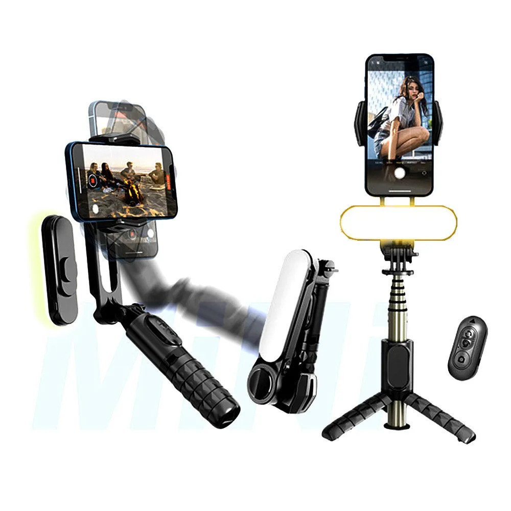 Q09 ไร้สายบลูทูธ Selfie Stick ขาตั้งกล้องมือถือ Gimbal Stabilizer Monopod เติมแสงชัตเตอร์สําหรับ Ios