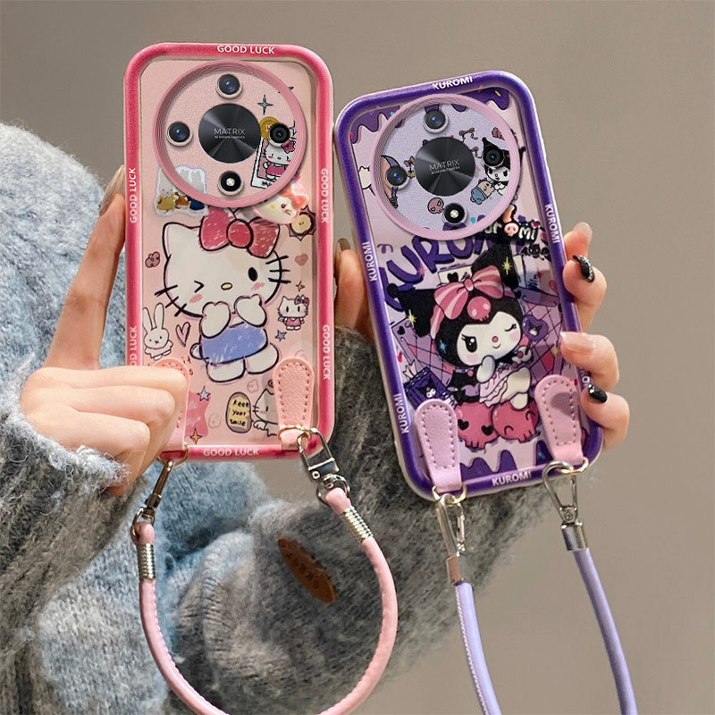 เคส Honor X9B 5G เคส Honor Magic6 Lite เคส Xiaoxin Kt แมวน่ารักการ์ตูนใหม่หญิงอินเทรนด์การ์ดมือเชือก