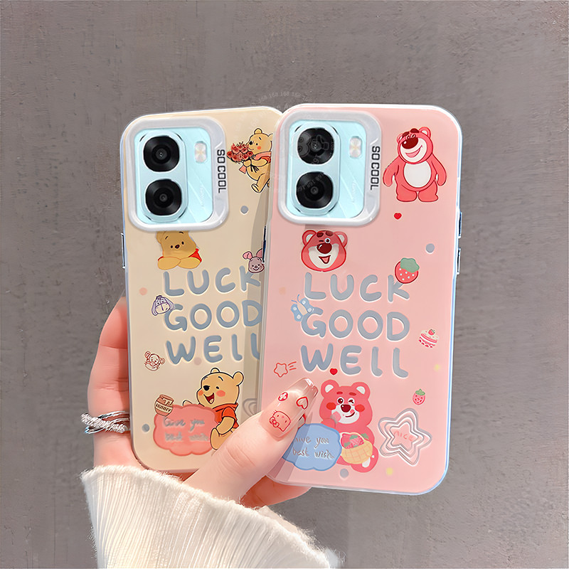 เคส OPPO A6X A6C A6t A6S A6 เคส OPPO A6t Pro เคสน่ารักลายวินนีเดอะพูห์ ลัคกี้ ล็อตโซ่ กันกระแทก พร้อมสายคล้องโทรศัพท์ กรอบซิลิโคนอ่อนนุ่ม เคสแข็งด้าน สำหรับผู้หญิงและนักเรียน