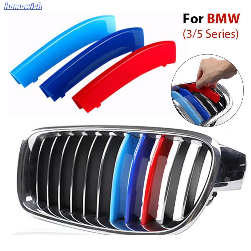 Homewish 3 ชิ้น/เซ็ต M Power Car Racing ด้านหน้า Grille Trim แถบสําหรับ BMW E46 E90 E91 E92 E93 F30 