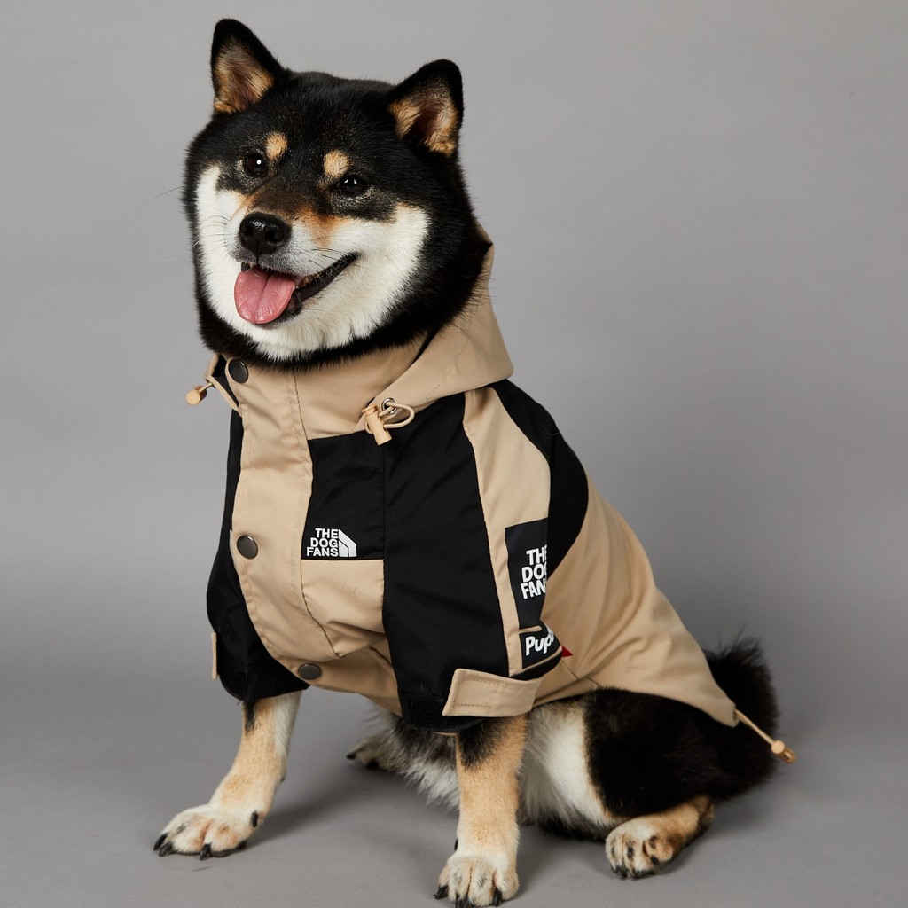 American Khaki Street Wear Windproof Rainproof North Dog Face Dog Large Dog Raincoat Dog Pet Jacket 