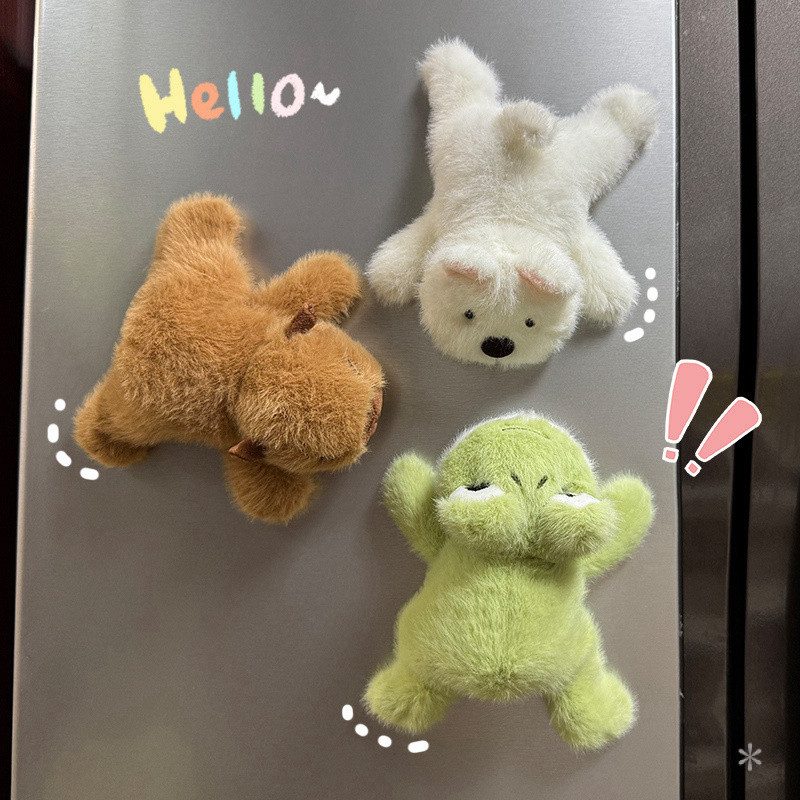 แม่เหล็กตู้เย็นน่ารัก- แม็กเน็ตตุ๊กตาสัตว์ขนปุย ของขวัญเล็กๆ น้อยๆ น่ารัก
