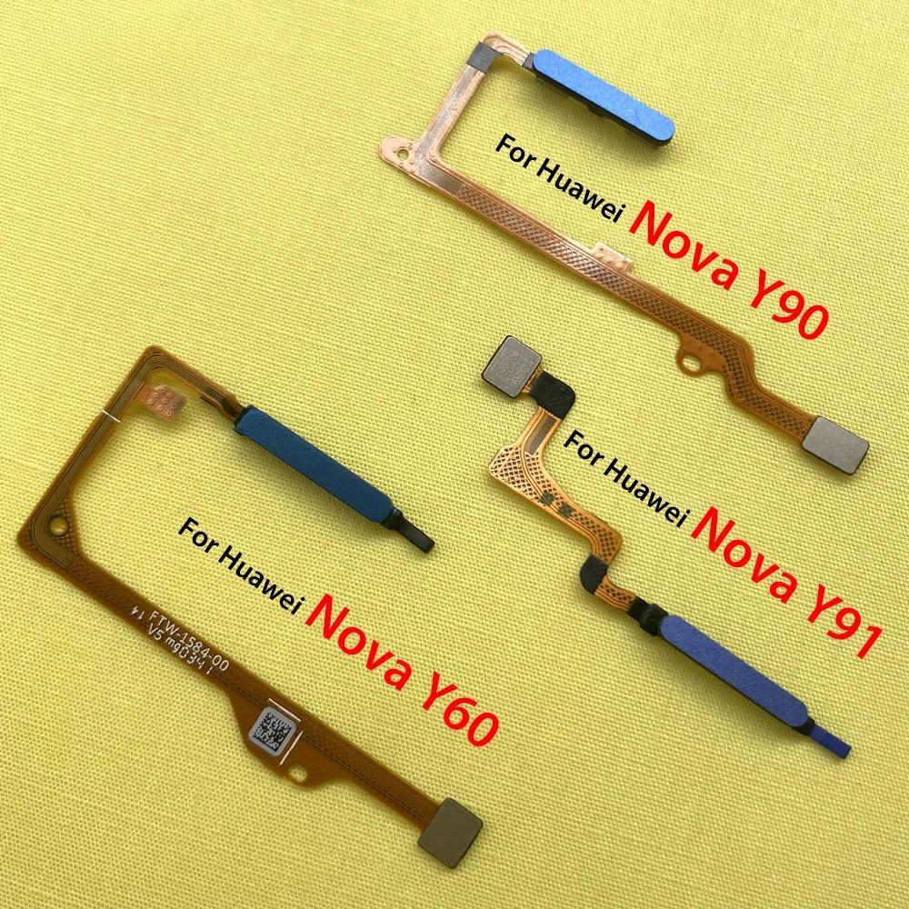 1pcs เซ็นเซอร์ลายนิ้วมือ Home Return Key เมนู Power On Off ปุ่ม Flex สําหรับ Huawei Nova Y60 Y90 Y91