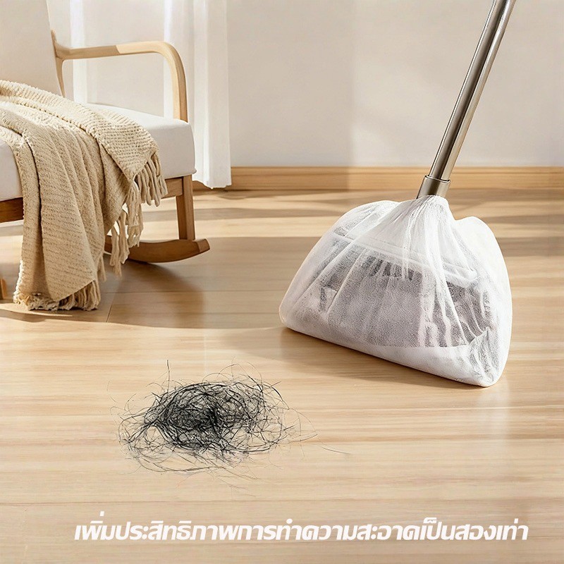 ฝาครอบไม้กวาดแบบใช้แล้วทิ้ง 100/200/300 /500 ชิ้น การทำความสะอาดผมบนพื้น เครื่องกำจัดฝุ่นไฟฟ้าสถิต ทนทานและพกพา ผ้าไม่ทอ - รูปที่ 4