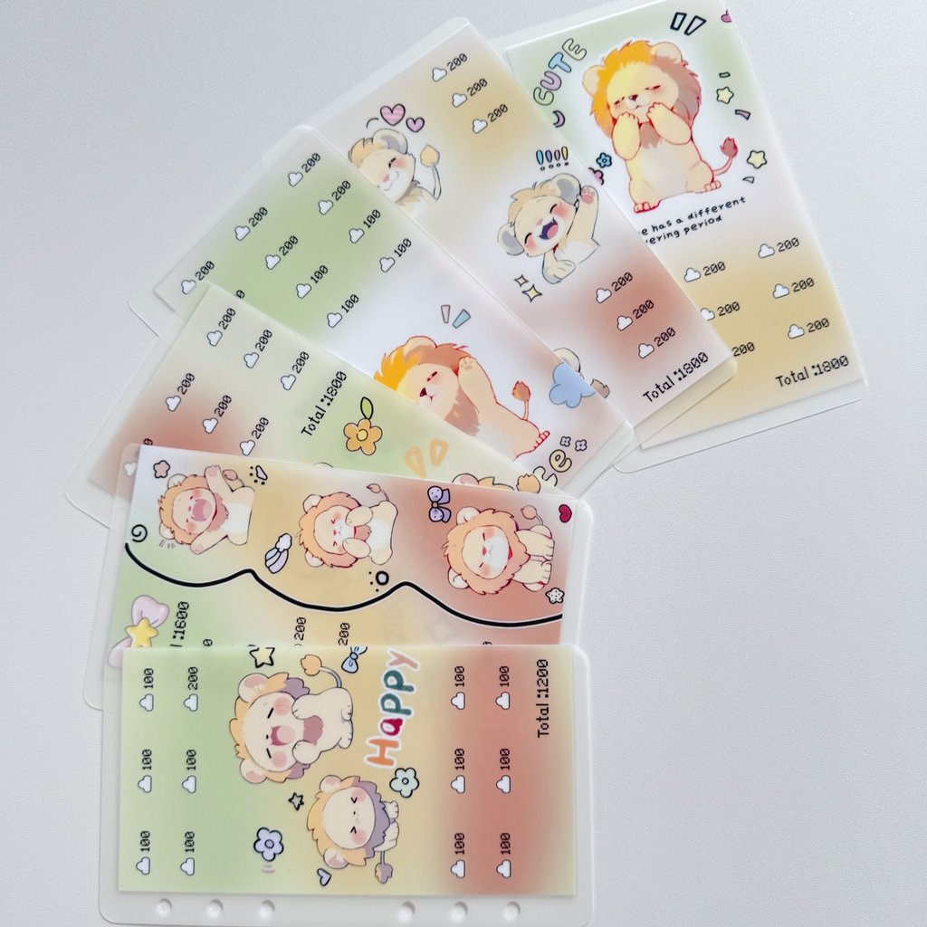 Original A6 Loose-leaf A6 Money Bag Saving Money Fun Cash Storage Coloring Change Japanese Korean Sa