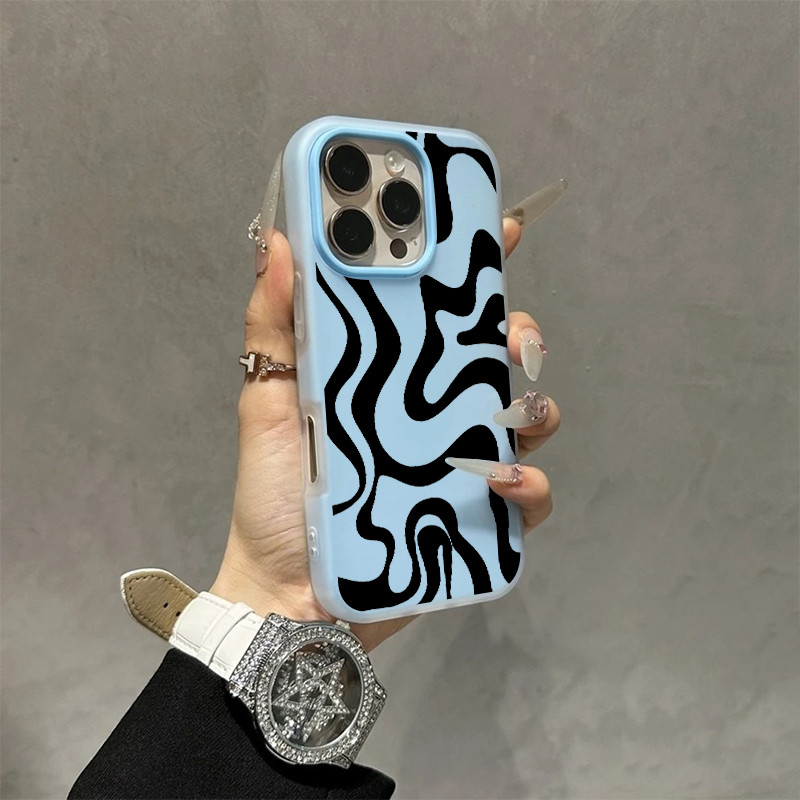 เคสโทรศัพท์แบบ 2 in 1 ซิลิโคนใส เคสเยลลี่ เคสไอโฟน 13 เส้นโค้งดำขาว  สำหรับ iPhone17 16 15 14 13 12 11 Pro Max X XR XS ราคา ถูกที่สุด ดีลบีเคเค แกลเลอรีภาพที่ 7