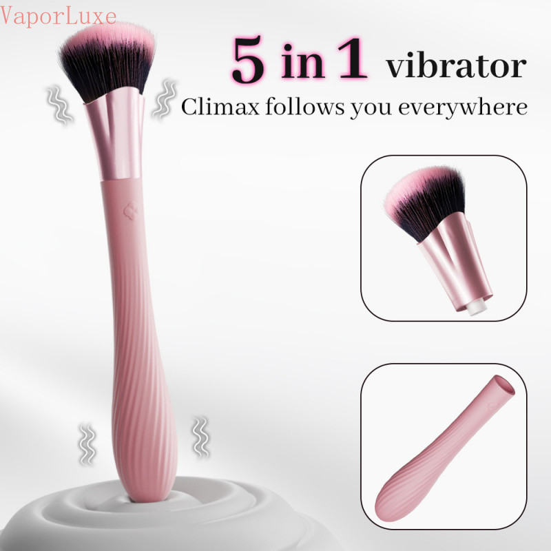VaporLuxe New5-in-1 แปรงแต่งหน้าและนวดที่ถอดออกได้ - โหมดการสั่นสะเทือน 10 โหมด, การชาร์จ USB แม่เหล็ก, ล้างทําความสะอาดได้ &ที่เงียบสงบเป็นพิเศษ 22 ซม. ZNJJ