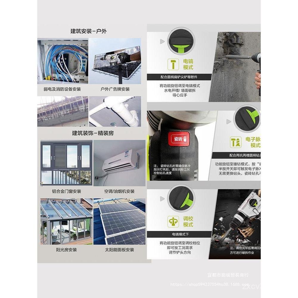 แบตเตอรี่ลิเธียมชาร์จสว่านกระแทกขายตรงช่างไฟฟ้า WU386 WU386 Wicks Dual-ใช้ค้อนไฟฟ้าค้อนไฟฟ้าBrushles