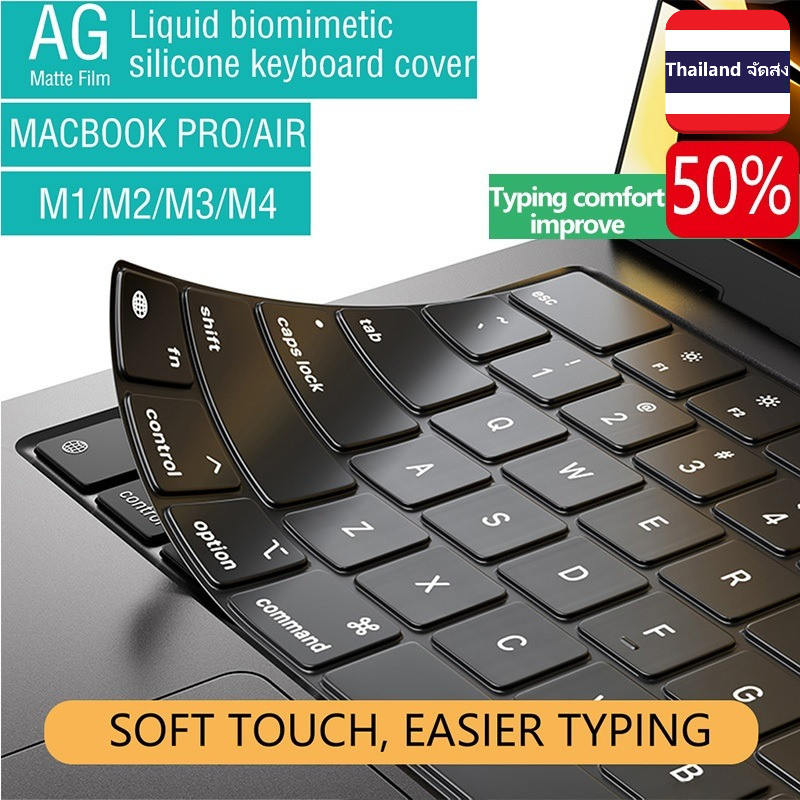 Ultra Thin Biomimetic Liquidซิลิโคนสีดําพรีเมี่ยมคีย์บอร์ดสําหรับ Neo 13 A3404 2025 2024 2023 2022 2021 M4/M3/M2/M1 Pro/Max MacBook Pro 14/16,M4/M3/M2 MacBook Air 13/15