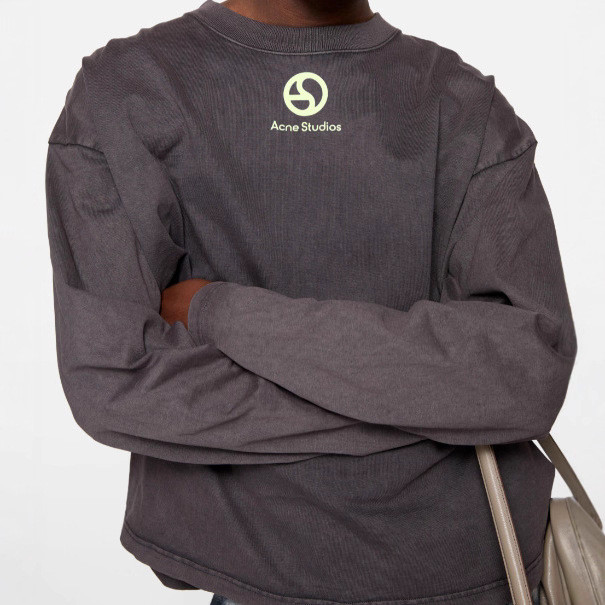 3TZ2 AC Logo pattern print simple casual versatile crew neck long sleeve T Unisex T-Shirt