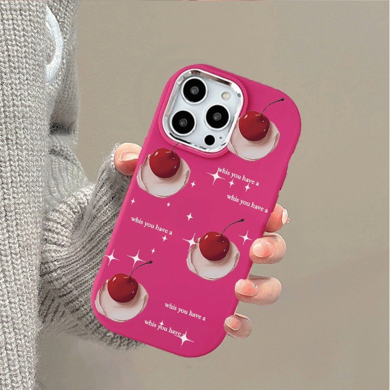 For iPhone รอบ และ น่ารัก เคสไอโฟน 13 เชอร์รี่ 14 11 Pro 16 Pro Max 15 14 PRO 11 MAX X XS MAX XR 7/8PLUS 15 16 Plu - รูปที่ 3