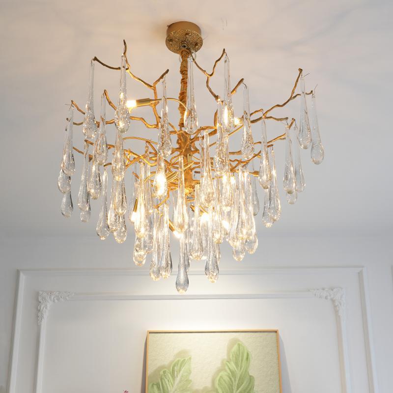 American Style Light Luxury Crystal Chandelier Luxury High-End Villa Hotel Creative Luxury Tree Bran