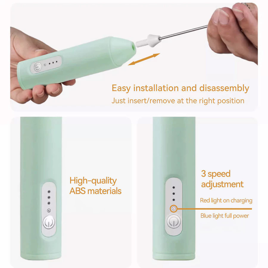 EMP เครื่องตีไข่และฟองนม พร้อมตีผสมของเหลว มี 3 สีสวยงาม ใช้งานง่าย เหมาะสำหรับตีฟองนมและผสมเครื่องดื่ม - รูปที่ 5