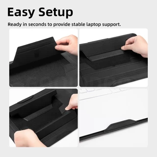 GOOJODOQ 2-in-1 Notebook Protective Case and Bracket Adjustable Height in Three Levels Built-in Mouse Pads