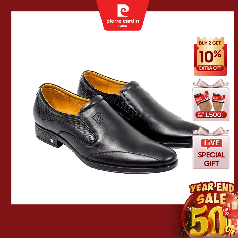 รองเท้าหนังผู้ชาย Pierre Cardin ทรง Loafer หนังวัวแท้พรีเมียม พื้นยางขึ้นรูป ดีไซน์หรูหรา สุภาพ 732