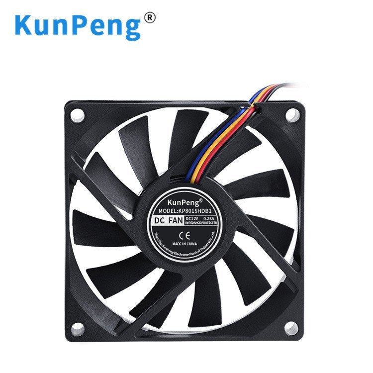 โรงงานขายตรง 80 * 80 * 15mmDC พัดลม DC บางเฉียบ 80MM Ball 8015 พัดลม 12V DC พัดลม