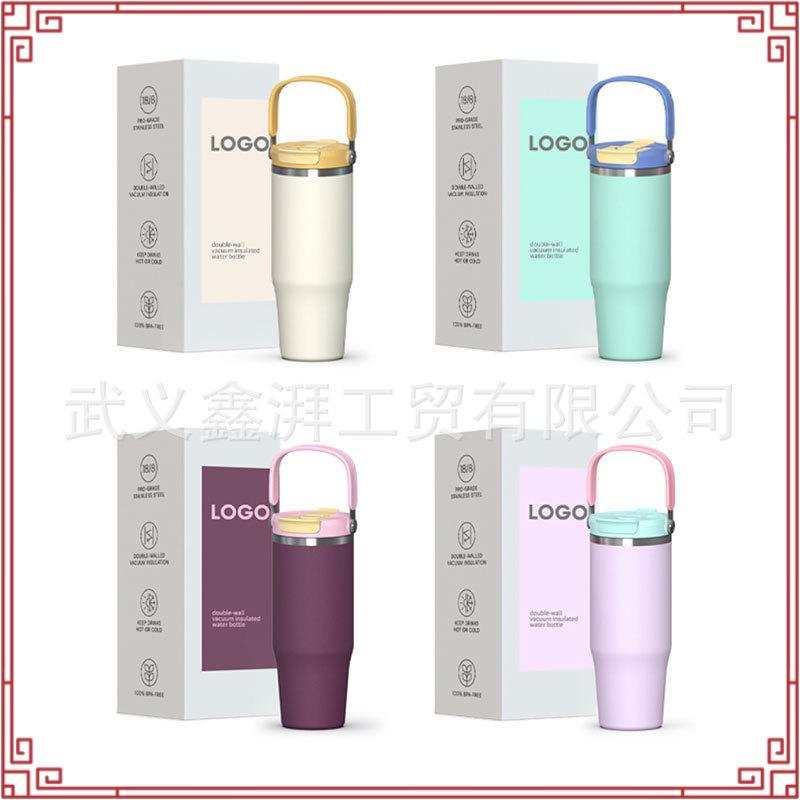 CIVAGO （30oz/900ml）แก้วเก็บความร้อนแบบมีหลอดสำหรับเด็กผู้หญิงแก้วมีความจุขนาดใหญ่ สเตนเลส แก้วน้ำเย็