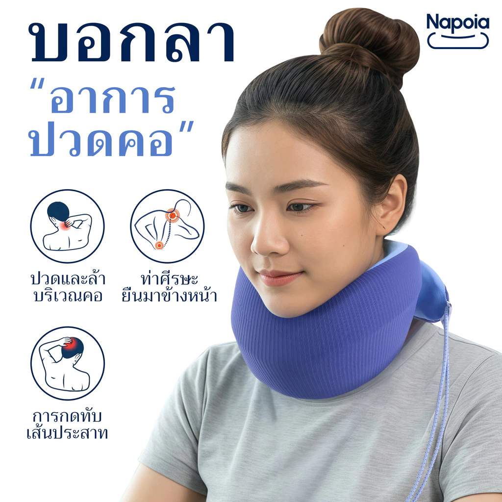 【Napoia】เฝือกพยุงคอ เน็คเบรซ บรรเทาปวดคอและพยุงกระดูกคอ ช่วยให้กระดูกสันหลังส่วนคอมั่นคง ลดแรงกดทับกระดูกคอ