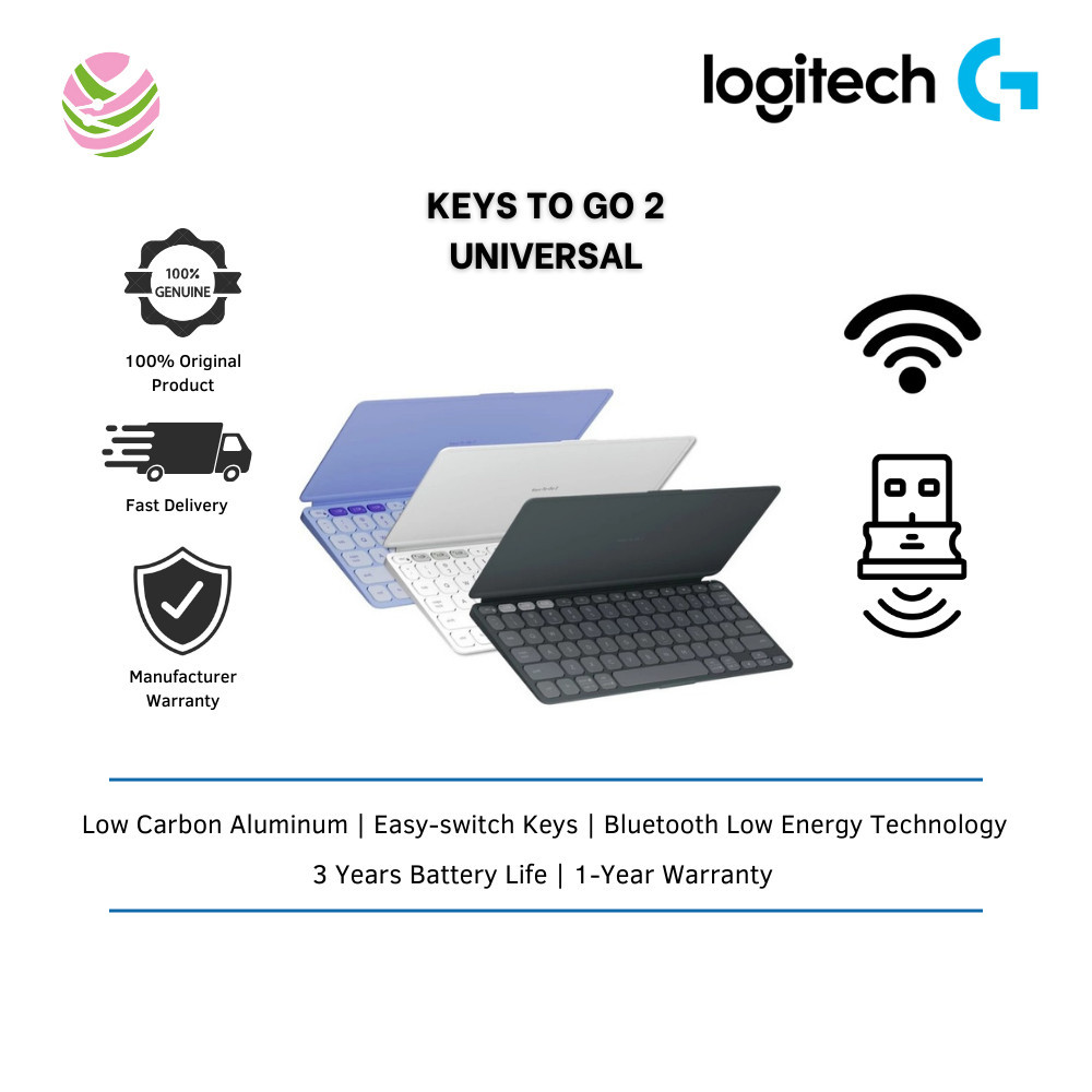 Logitech Keys-To-Go 2 คีย์บอร์ดไร้สายแบบพกพาเค้าโครงสากล