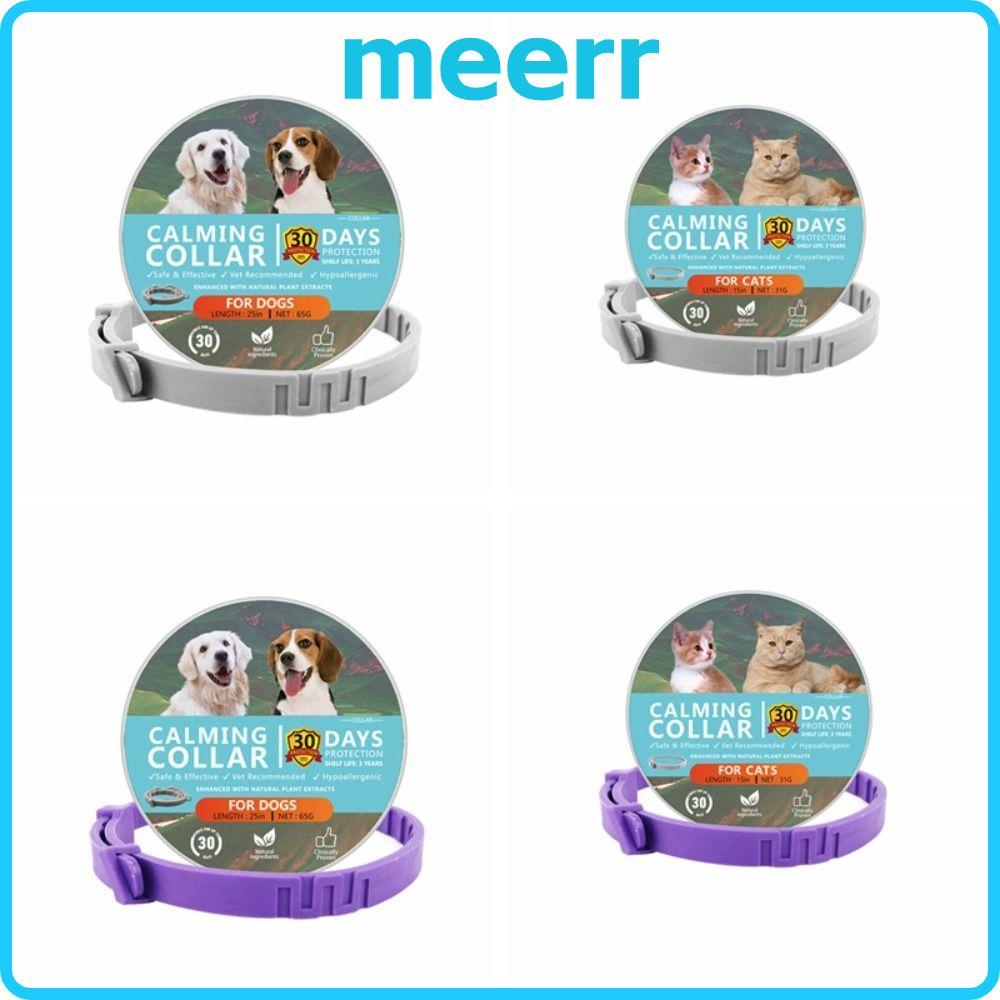 MEERR Pet Calming Collar, TPR ความวิตกกังวลความเครียดสุนัขแมวสร้อยคอ,แบบพกพากันน้ําปรับลด Pacify อุป