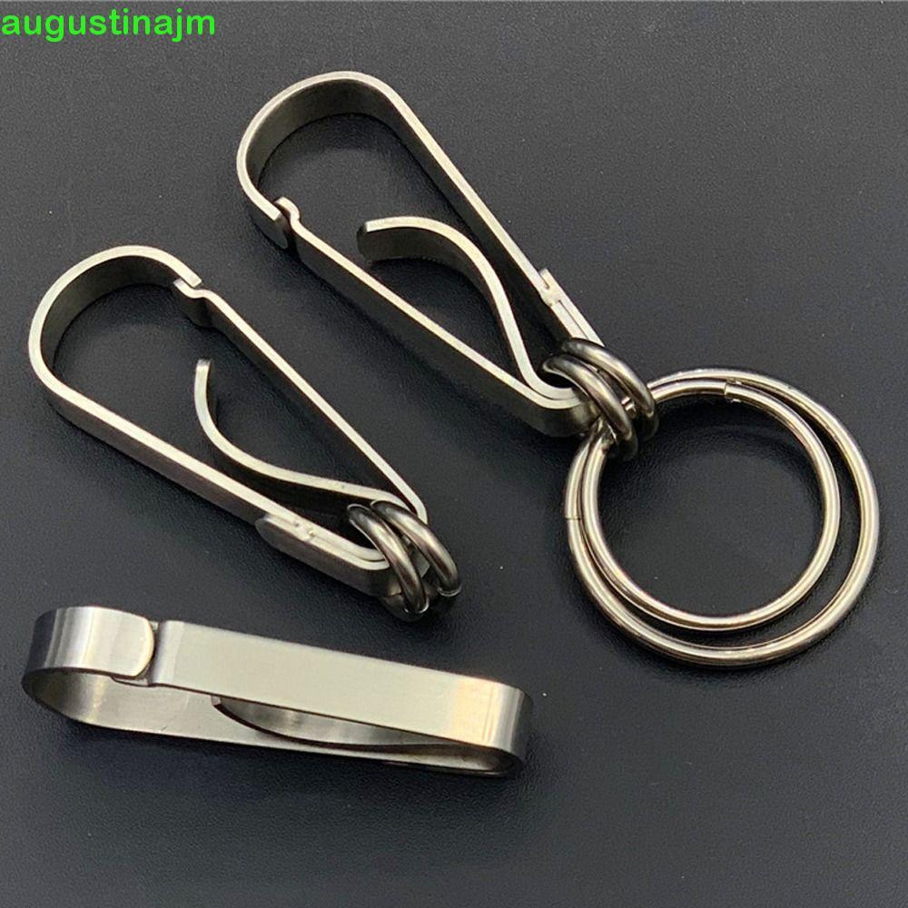 AUGUSTINAJM Stainless Steel Men Key Rings, Smooth