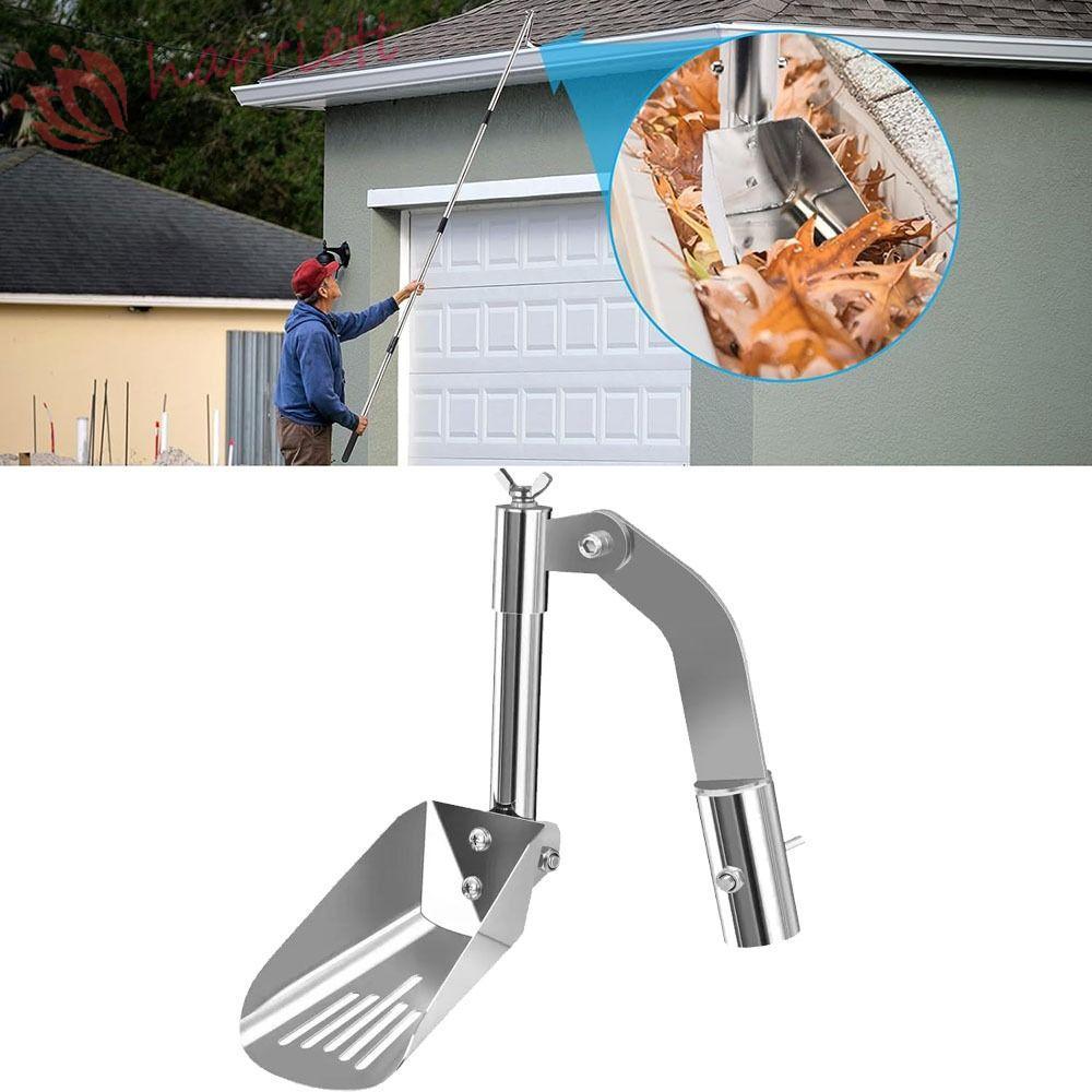 HARRIETT พลั่วทําความสะอาด Gutter, อลูมิเนียมกันสนิม Gutter Cleaner Scoop, Compact Thicken ทนทานมัลติฟังก์ชั่หลังคา Gutter เครื่องมือทําความสะอาดทาวน์เฮาส์