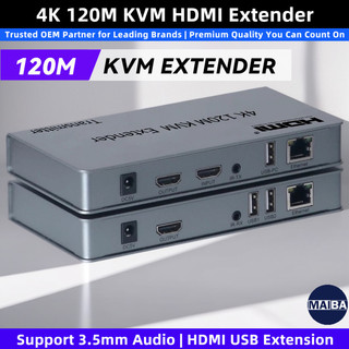 4K 120M HDMI KVM Extender 1080P 60M HDMI USB Extension รองรับคีย์บอร์ดเมาส์ 3.5 มม.เอาต์พุตเสียงสําหรับ NVR DVR PC แล็ปท็อป Monitor