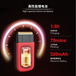 WMARK NG-7901 เครื่องโกนหนวดผู้ชายบางเฉียบมินิสแตนเลสไทเทเนียมชุบสองใบมีดตาข่ายมีดโกนจอนผมไฟฟ้าตัดผม