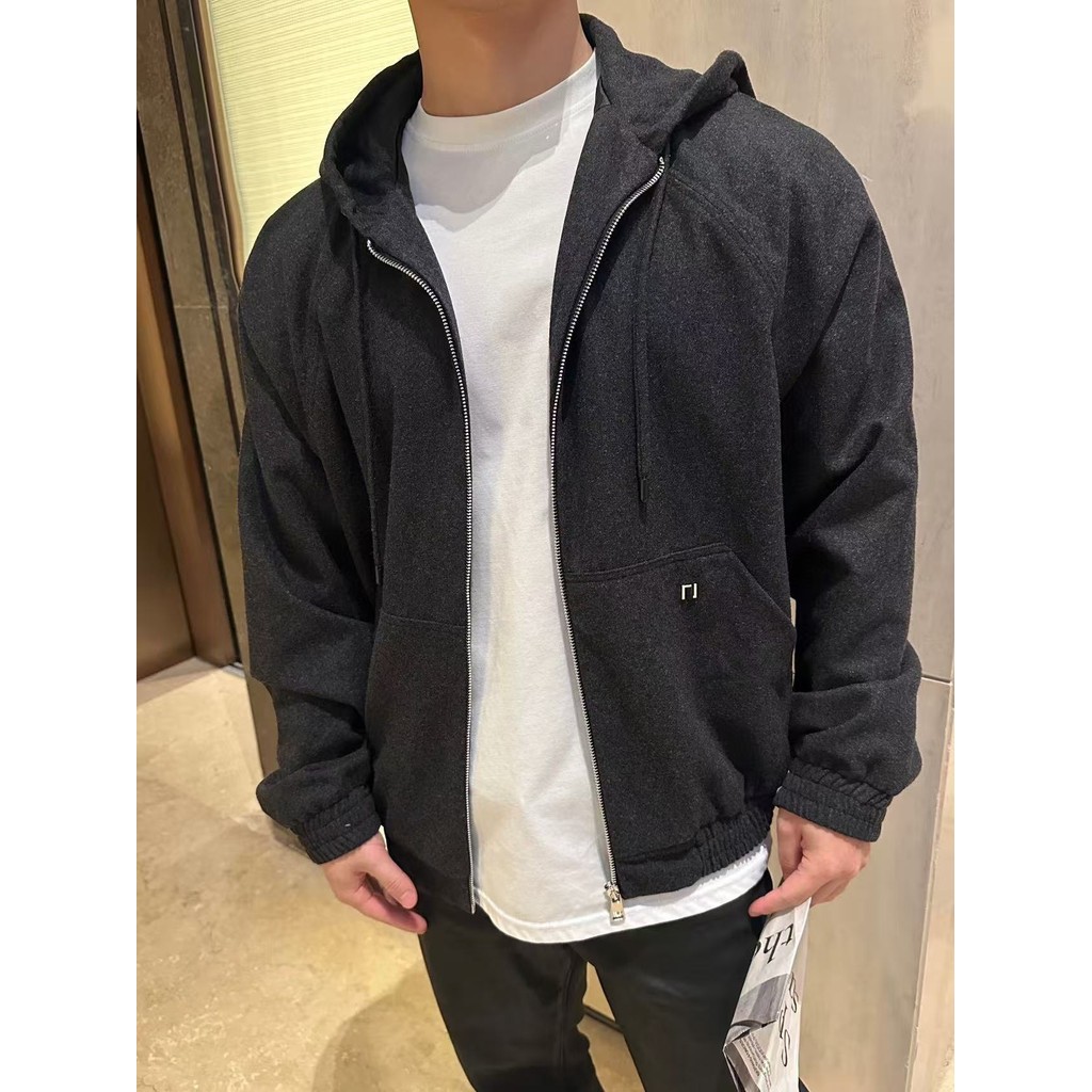 CNB9 Fe//i 2025Autumn and Winter New FF Hooded wool jacket for men and women, casual light luxury zi