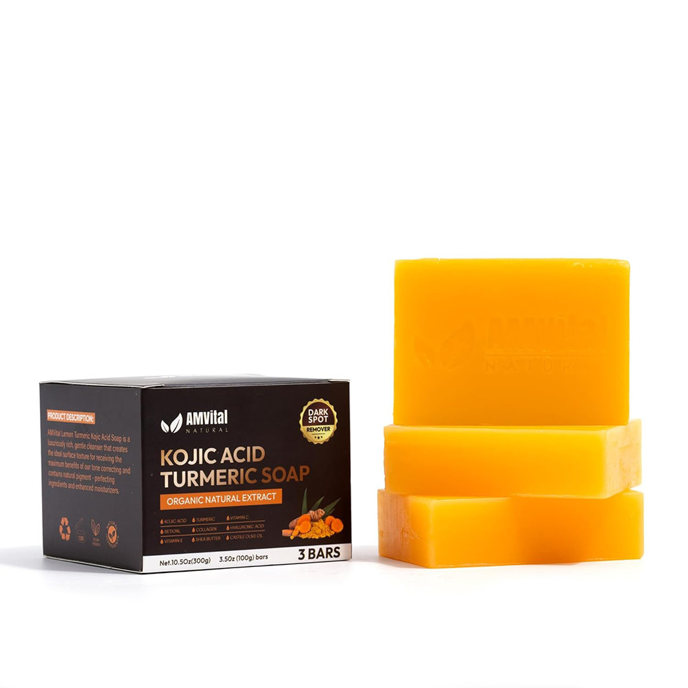 AMVital Kojic Acid Dark Spot Remover Soap Bar Turmeric