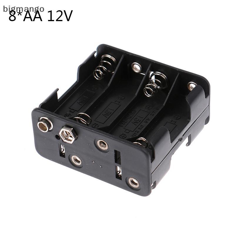 [bigmango] 8*AA 12V Battery Clip Slot Storage Holder Box Case With 9V Snap Connector New Stock