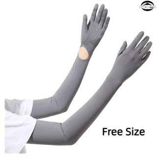 ถุงมือป้องกันแสงแดดเรยอนสำหรับผู้หญิง แขนยาว ป้องกันแสงแดดเย…