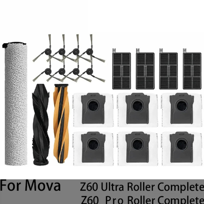สําหรับ MOVA Z60 Ultra Roller Complete / Z60 Ultra Roller SA หุ่นยนต์อะไหล่สูญญากาศหลักแปรงด้านข้างถุงเก็บฝุ่นกรอง Roller