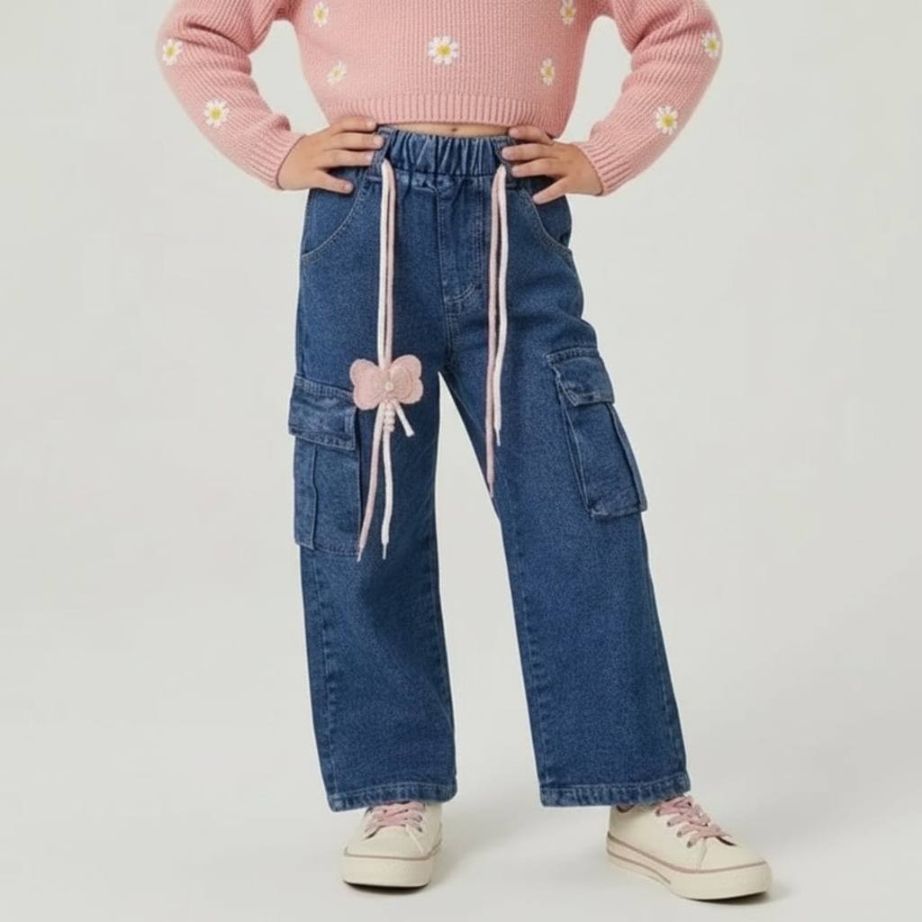 Skena Gombrong Cargo Culottes กางเกงสําหรับสาวสไตล์เกาหลีนําเข้าริบบิ้นจูเนียร์ 6 7 8 9 10 ปี TARA3