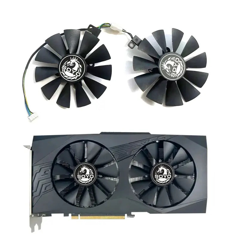 ใหม่ 85MM 4PIN T129215BU RX 580 พัดลม GPU สําหรับ SOYO RX580 8GB การ์ดพัดลมระบายความร้อนเปลี่ยน
