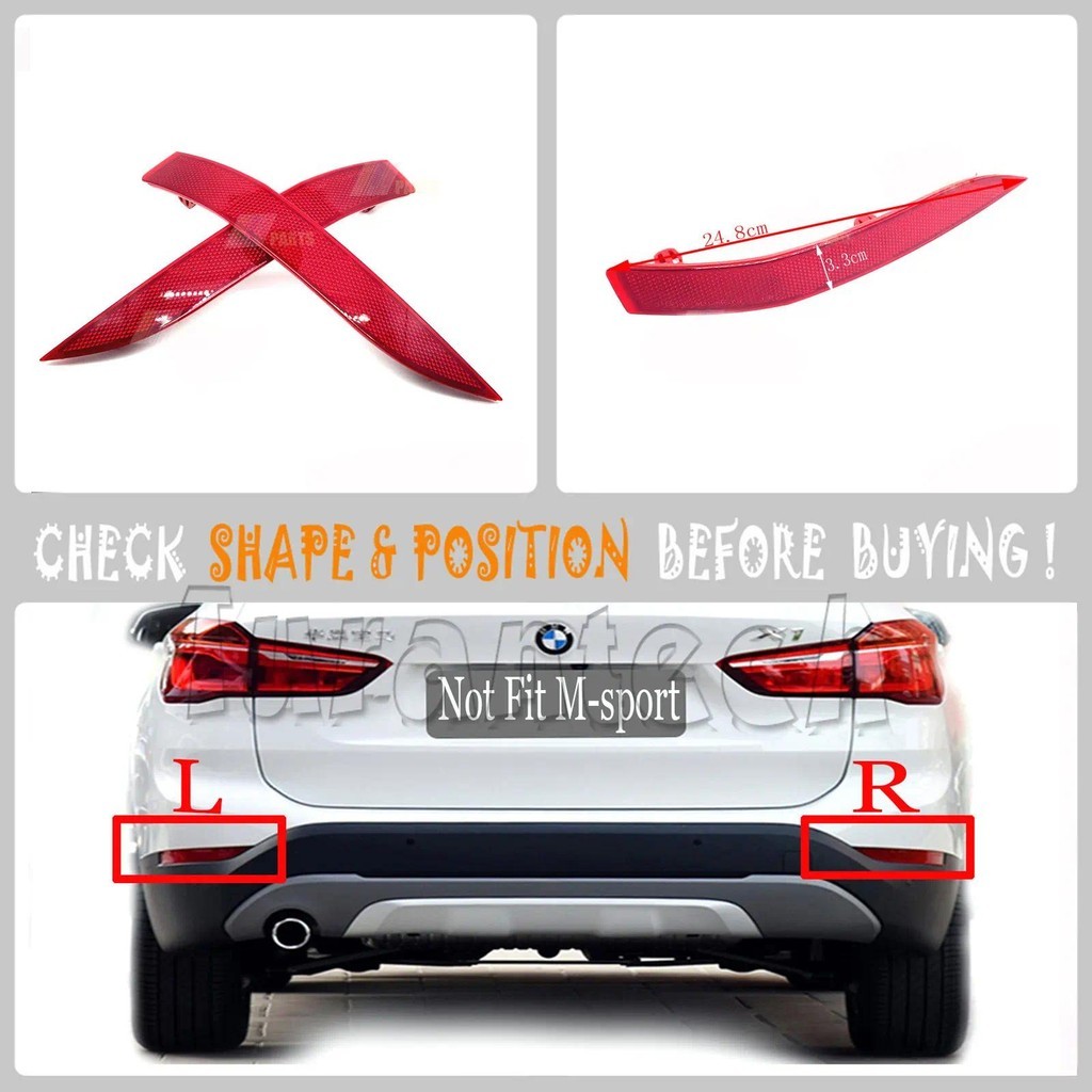 REAR Reflector สําหรับ 16-18 BMW X1 F48 16d 18d 18dX 18i 20d 20dX 20i 20iX 25dX 25iX SAV ซ้ายขวา 616