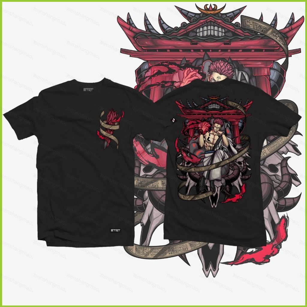 เสื้อยืดอนิเมะ Jujutsu Kaisen ลาย Ryomen Sukuna สไตล์Cosplay สำหรับทุกเพศ แขนสั้น สวมใส่ง่ายในวันสบา