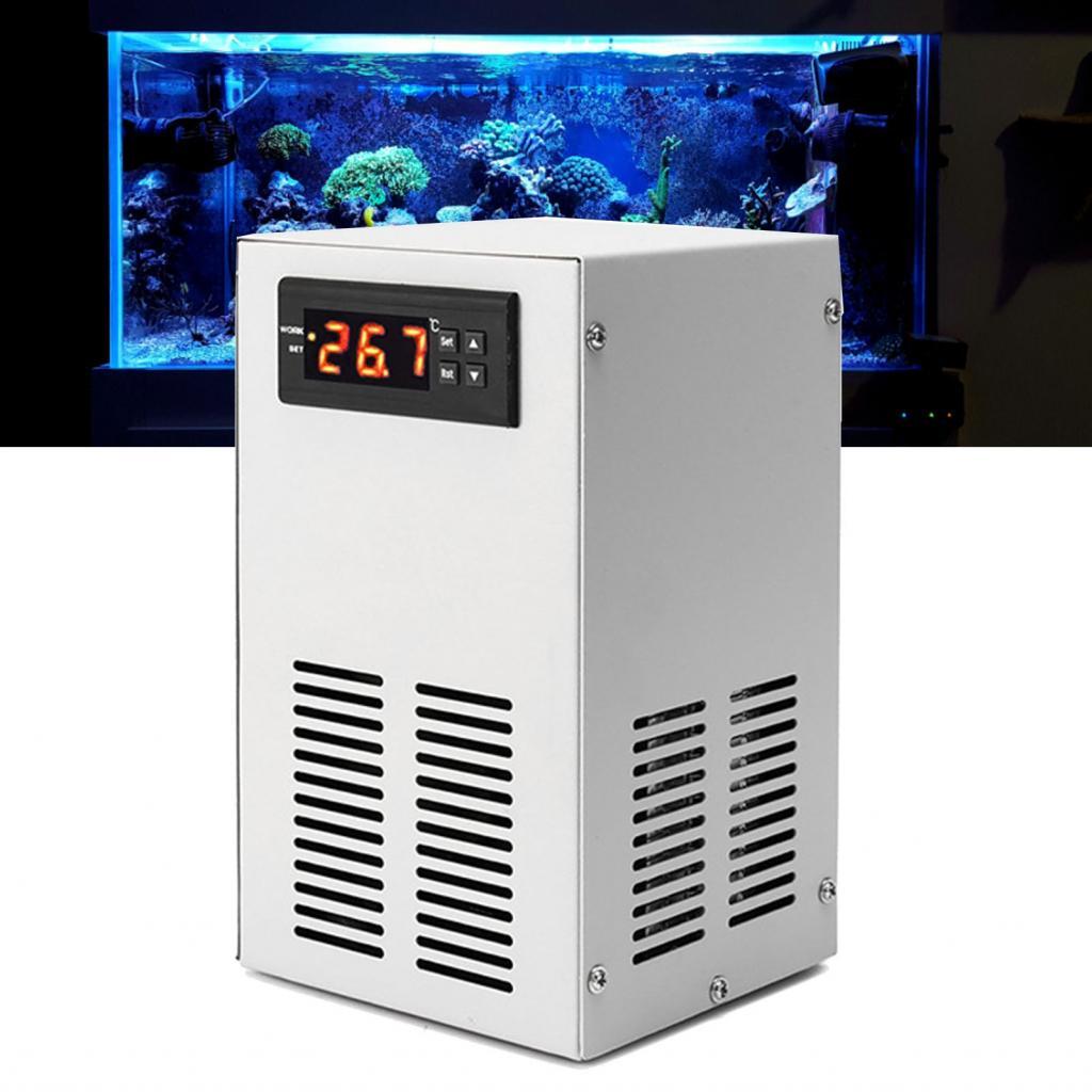 Aquarium Chiller 70-72W Ultra Quiet ประหยัดพลังงานระบบทำความเย็นน้ำเครื่องทำความเย็นสำหรับถังปลา EU 