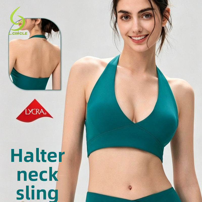 L.CIRCLE Yoga Sport Bra Lycra Halter หลังสวย