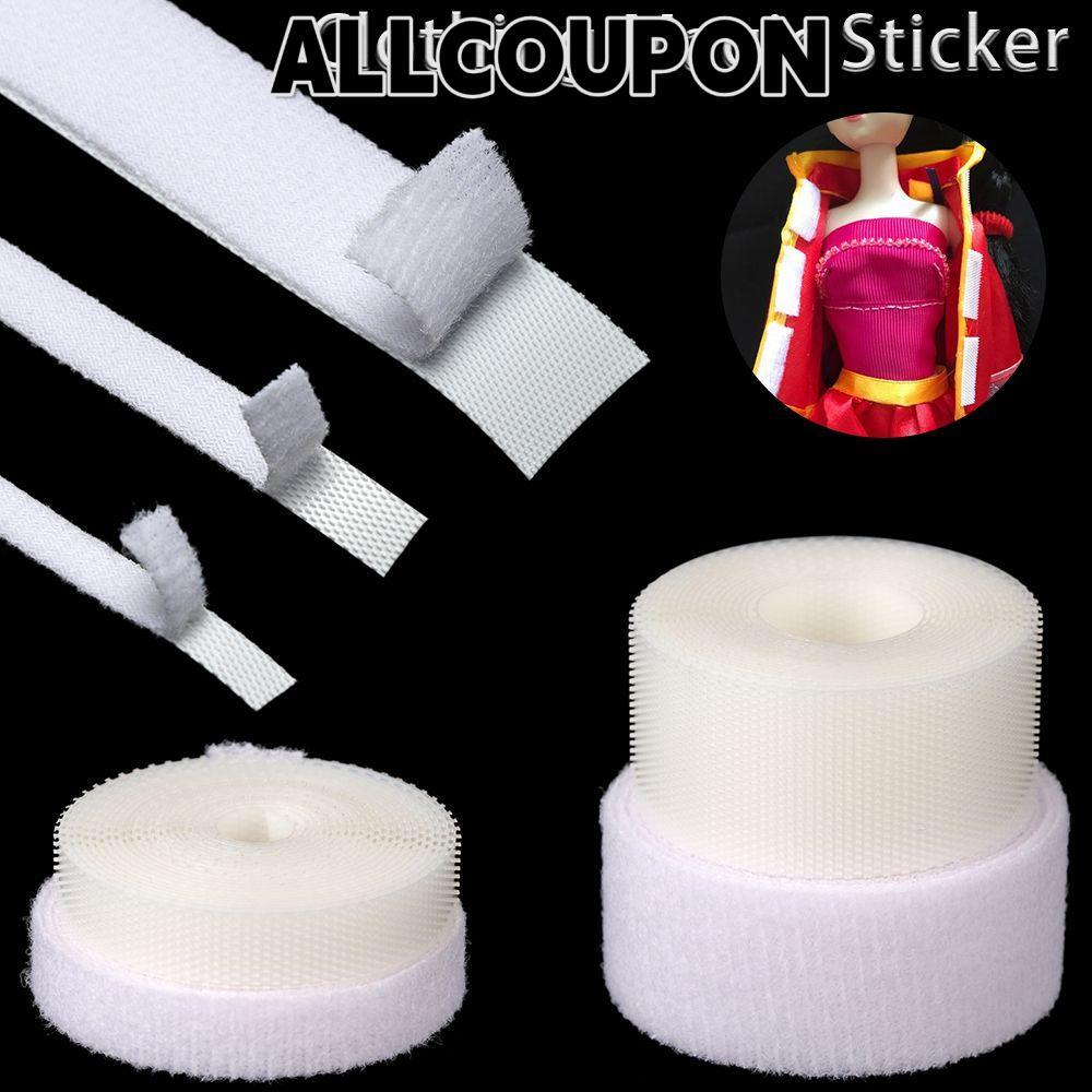 ALLCOUPON ตุ๊กตาเย็บสติกเกอร์คุณภาพสูง DIY เสื้อผ้าอุปกรณ์เสริมสีดํา/สีขาว Magic เทปสติกเกอร์