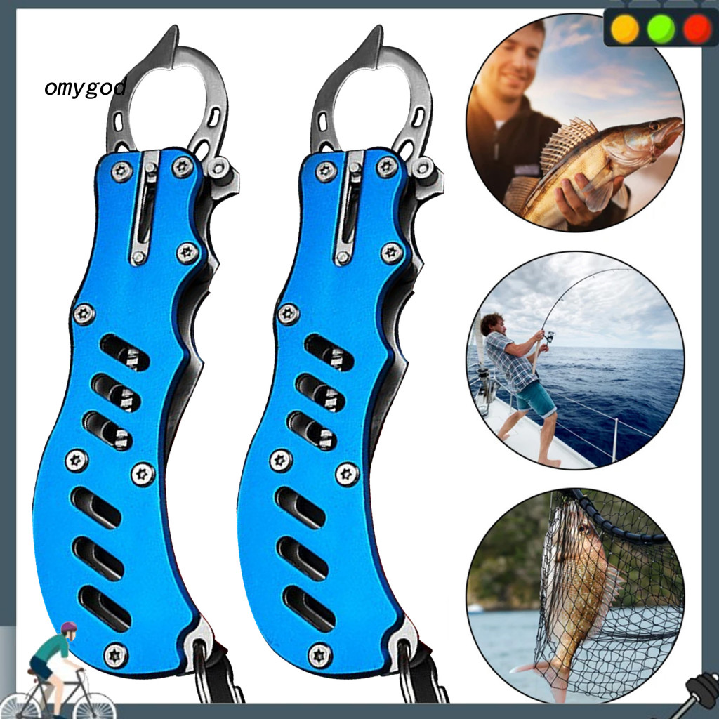 OMG Fish Lip Grabber Fish Gripper with Eva Handle Stainless Fish Gripper with Ruler Scale Eva Handle