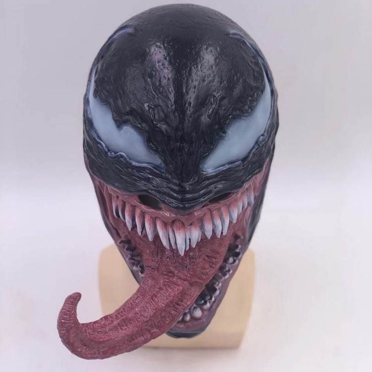หน้ากาก Latex Venom 2 คอสเพลย์ Fulian 4 Hero Headgear ฮาโลวีนสยองขวัญ Hero Villain Venom Headgear