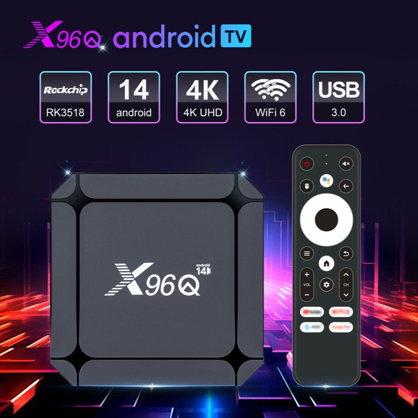 X96Q RK3518 Master Control 4K HD Android 14 ระบบรีโมทคอนโทรลบลูทูธ