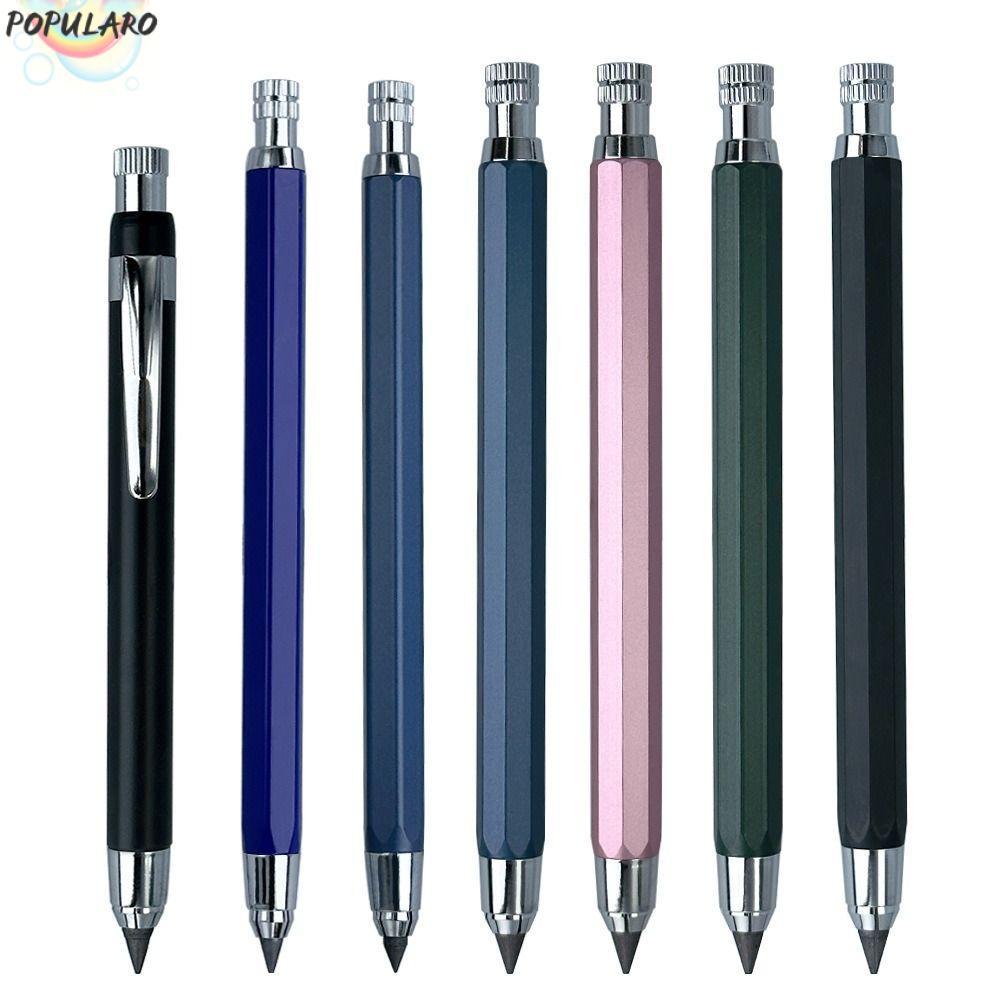 POPULARO ดินสอกด, 2B/4B/6B/8B/10B ดินสอเติมโลหะดินสออัตโนมัติ, Creative Drawing Writing Tool Sketch 